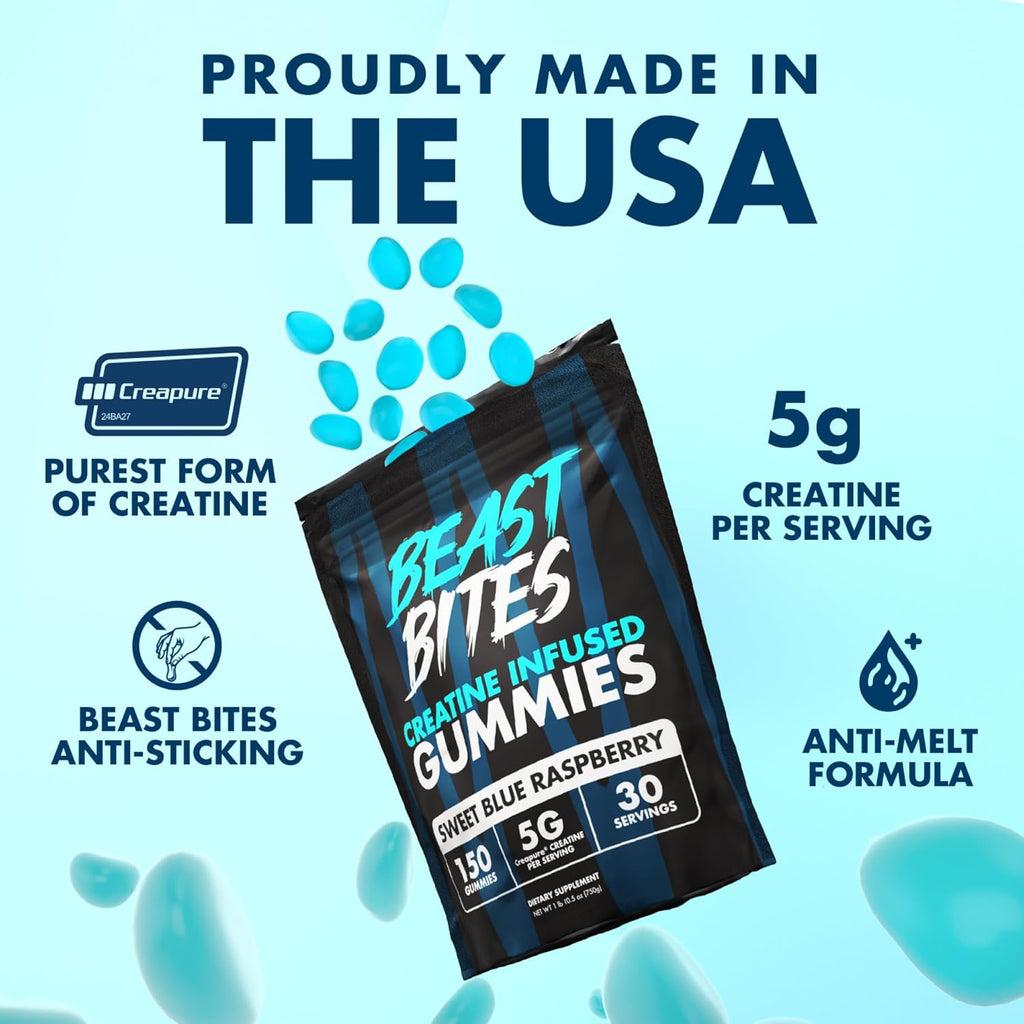 Creatine Infused Gummies - 5G Creapure Creatine Monohydrate per Serving - NSF Certified for Sport - 30 Servings