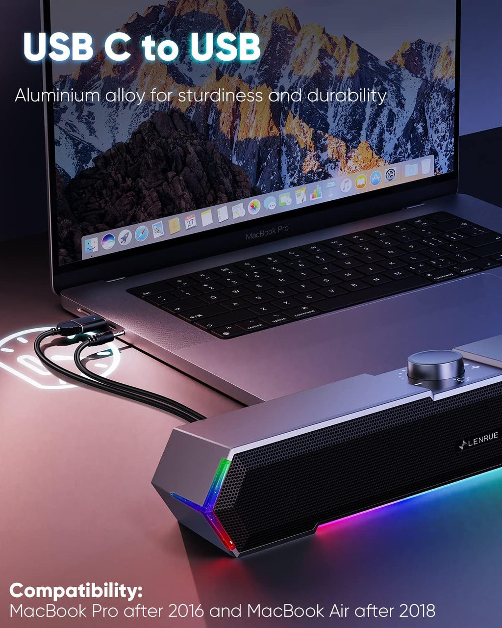 G11 Computer Speakers for Desktop, Touch Lights PC Speakers with Surge Clear Sound, USB C/USB Powered for Computer Desktop PC Laptop Monitor