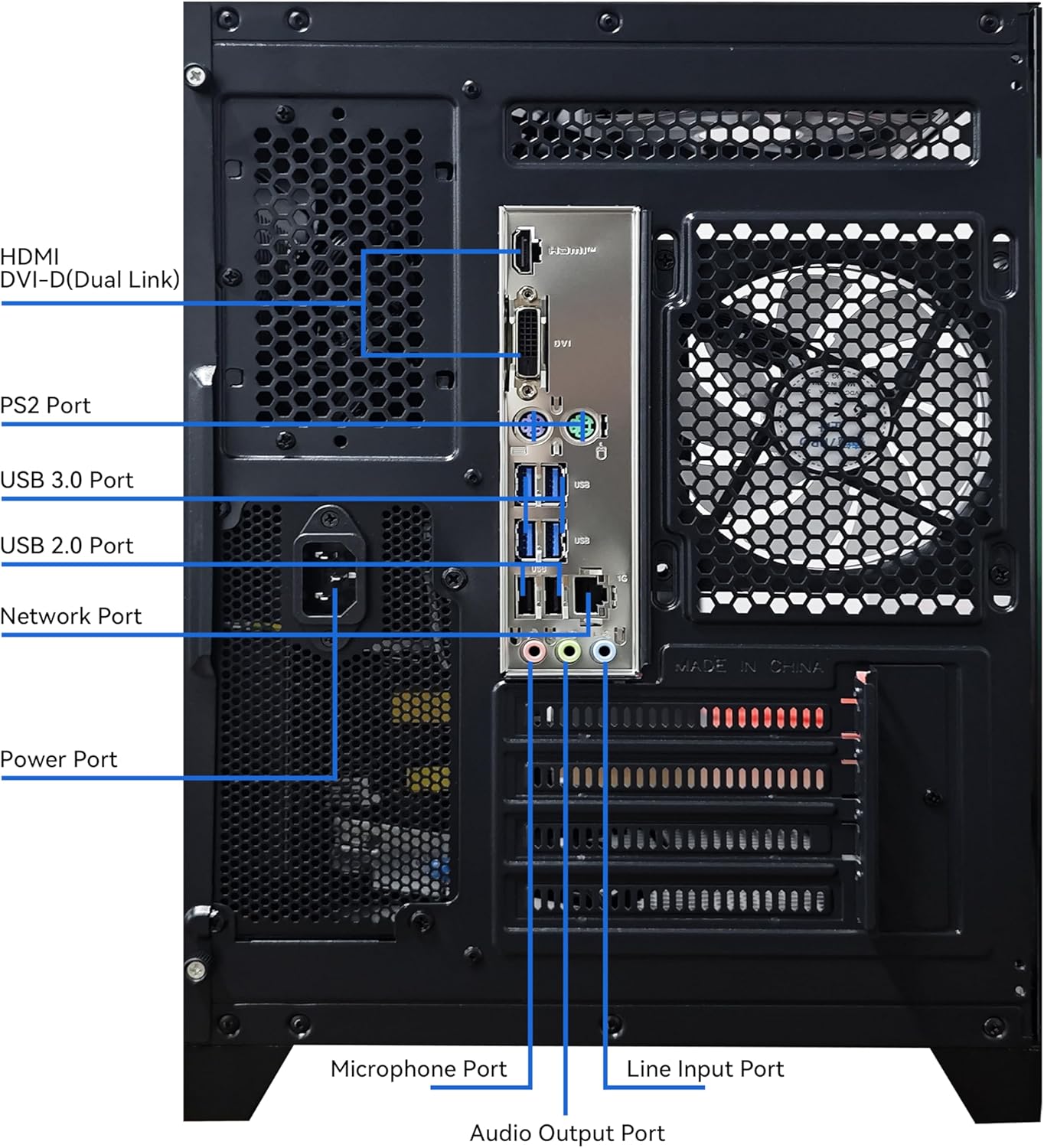 Gaming PC Desktop Computer AMD Ryzen 5 5600GT,16GB DDR4 3200Mhz,1Tb M.2 Nvme Pcle4.0 Gen4,550W 80PLUS Psu,Wifi,Game Design Office Console,Sea View Room, Towers Prebuilt PC (Black)