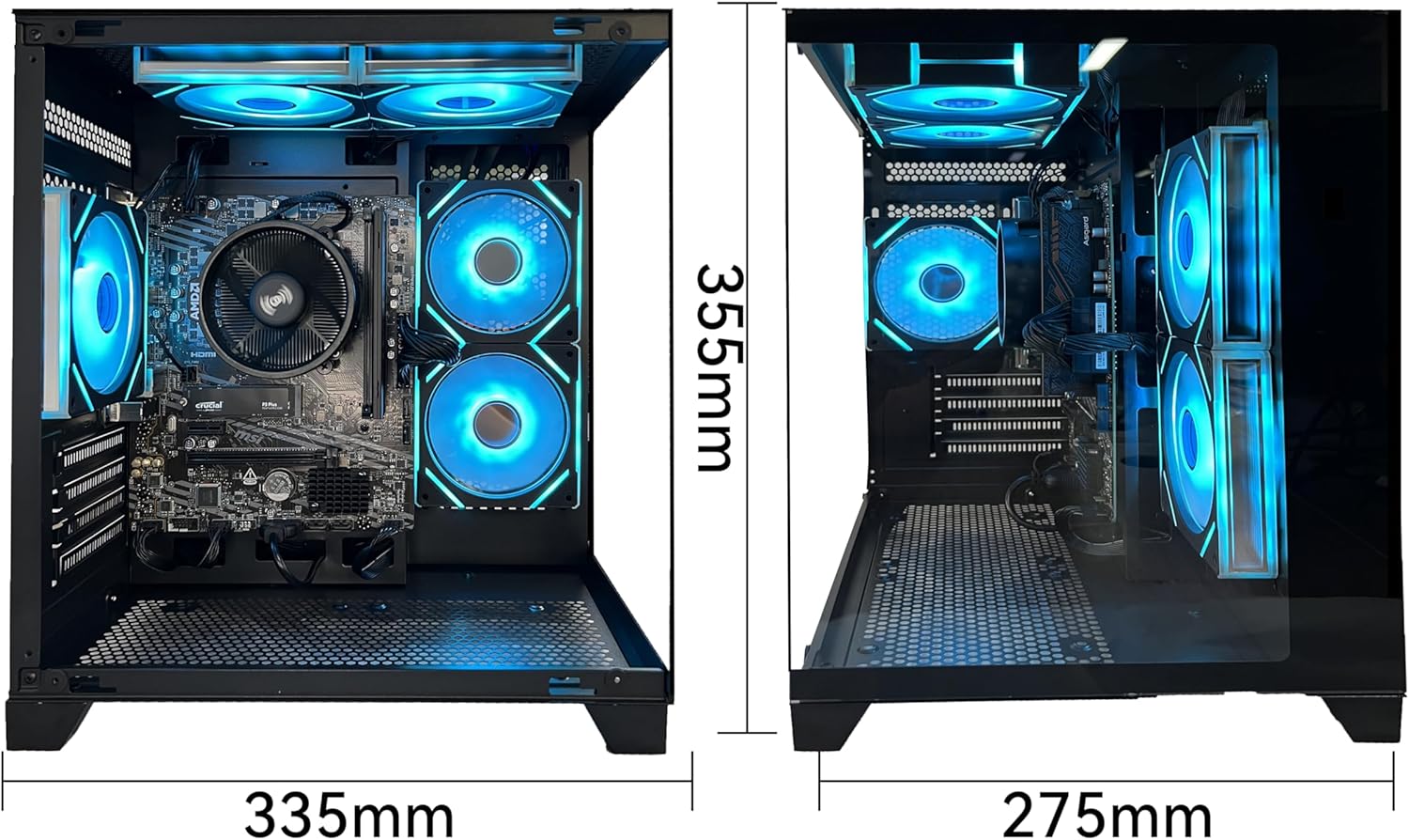 Gaming PC Desktop Computer AMD Ryzen 5 5600GT,16GB DDR4 3200Mhz,1Tb M.2 Nvme Pcle4.0 Gen4,550W 80PLUS Psu,Wifi,Game Design Office Console,Sea View Room, Towers Prebuilt PC (Black)