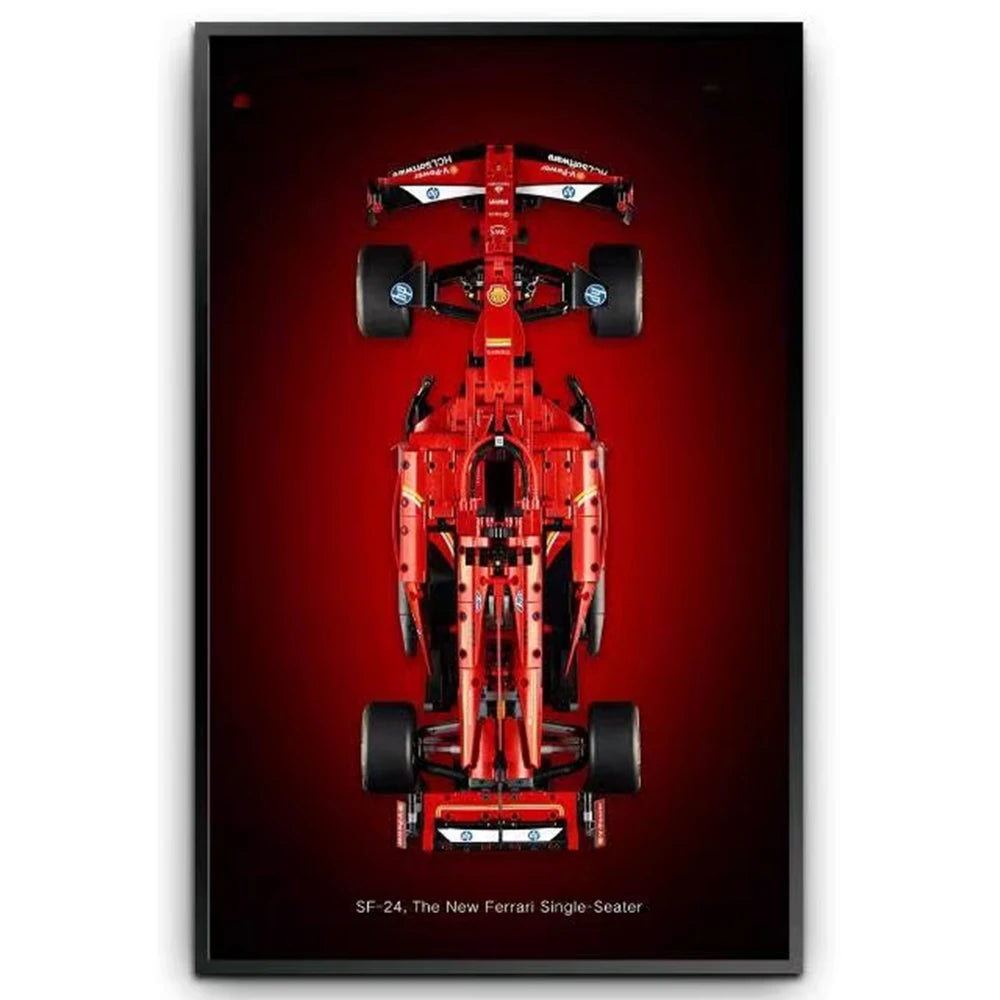 NEW Display Wallboard for Lego 42207 Ferrari SF-24 F1,Adult Collectibles for Lego Car Wall Mount Building Blocks