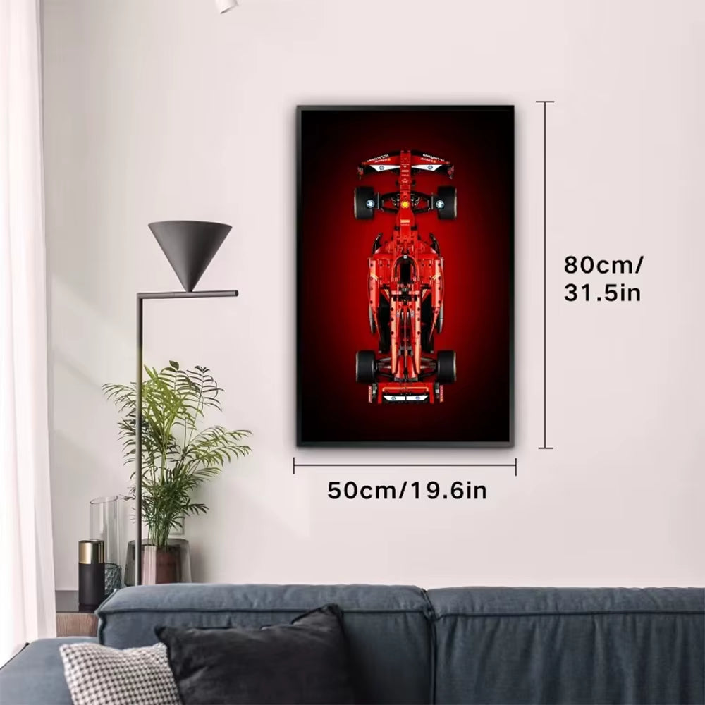 Display Wallboard for Lego 42206 Oracle Red Bull Racing RB20 F1,Adult Collectibles for Lego Car Wall Mount Building Blocks