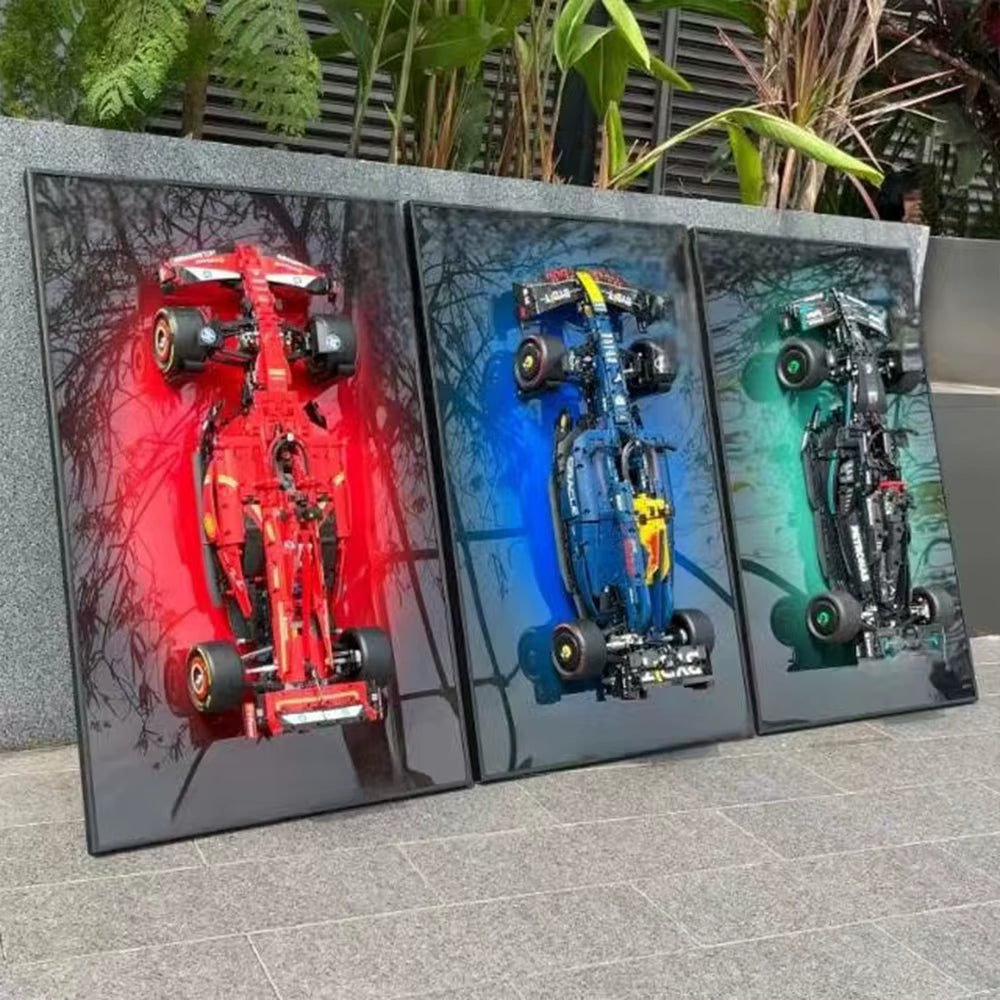 Display Wallboard for Lego 42206 Oracle Red Bull Racing RB20 F1,Adult Collectibles for Lego Car Wall Mount Building Blocks