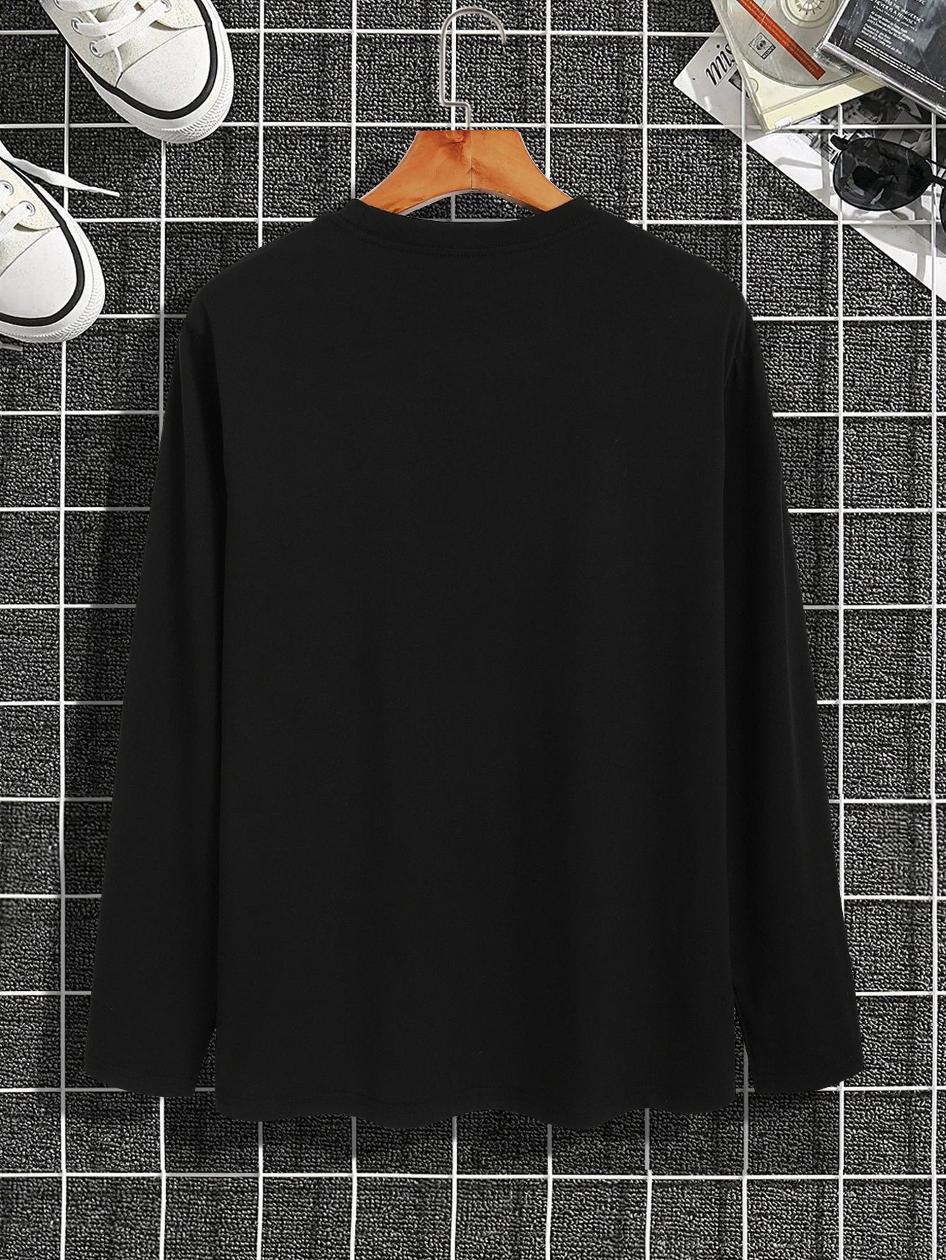 Trendy New Long-Sleeved T-Shirt Men'S Long-Sleeved Men'S Printed round Neck T-Shirt Trend Versatile Casual Tops Men'S T-Shirt