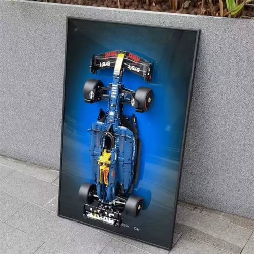 Display Wallboard for Lego 42206 Oracle Red Bull Racing RB20 F1,Adult Collectibles for Lego Car Wall Mount Building Blocks